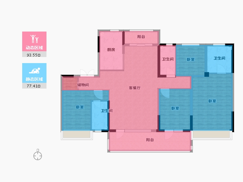 山东省-德州市-德州碧桂园天宸-154.00-户型库-动静分区