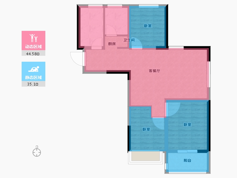 河南省-郑州市-正商兴汉花园-70.70-户型库-动静分区