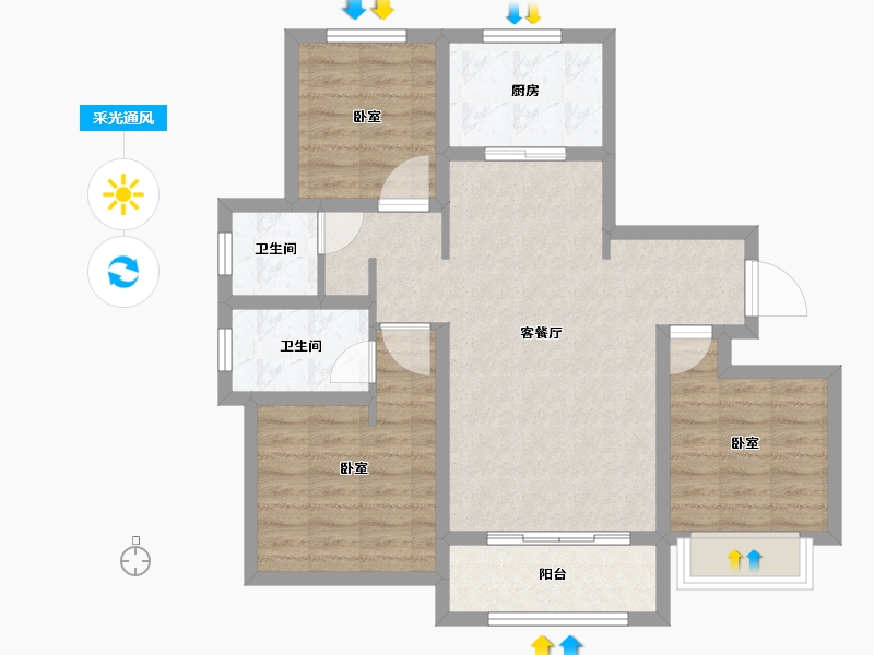 山东省-济南市-海信彩虹谷-79.41-户型库-采光通风