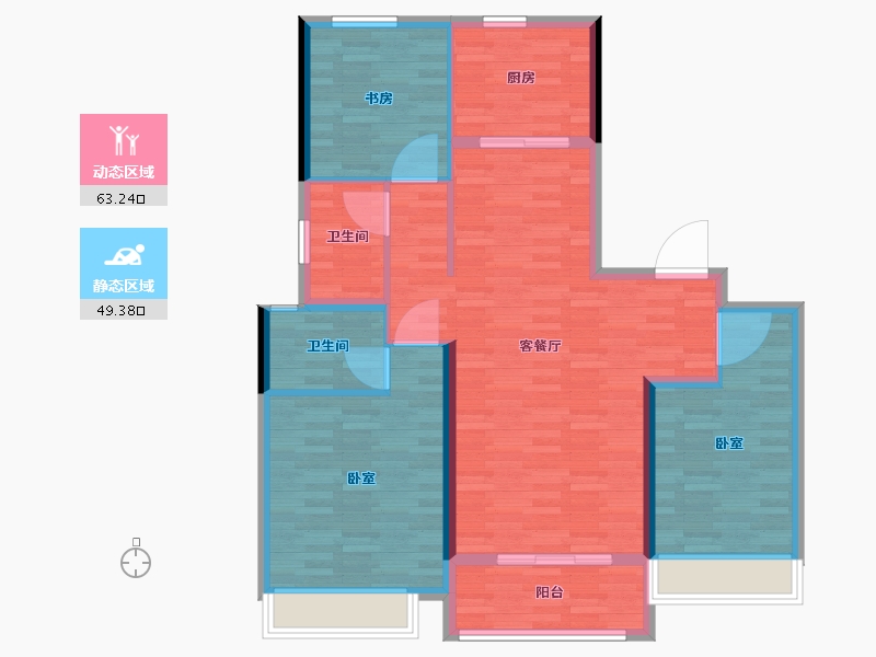 河南省-郑州市-中海云鼎湖居-102.01-户型库-动静分区