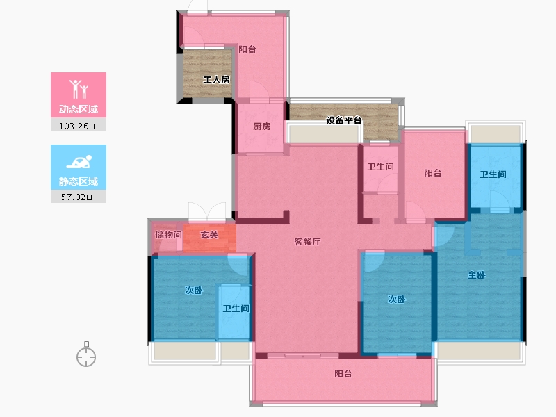 安徽省-滁州市-江海紫金城-154.00-户型库-动静分区