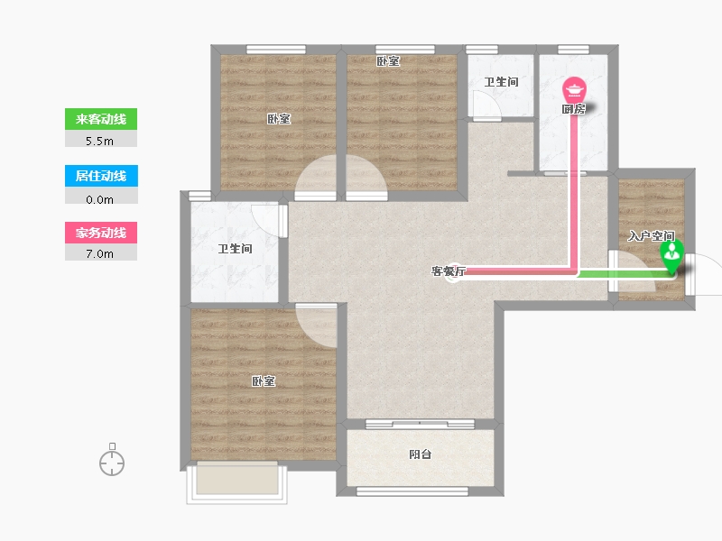 河南省-开封市-豪门卡帝亚庄园-96.64-户型库-动静线