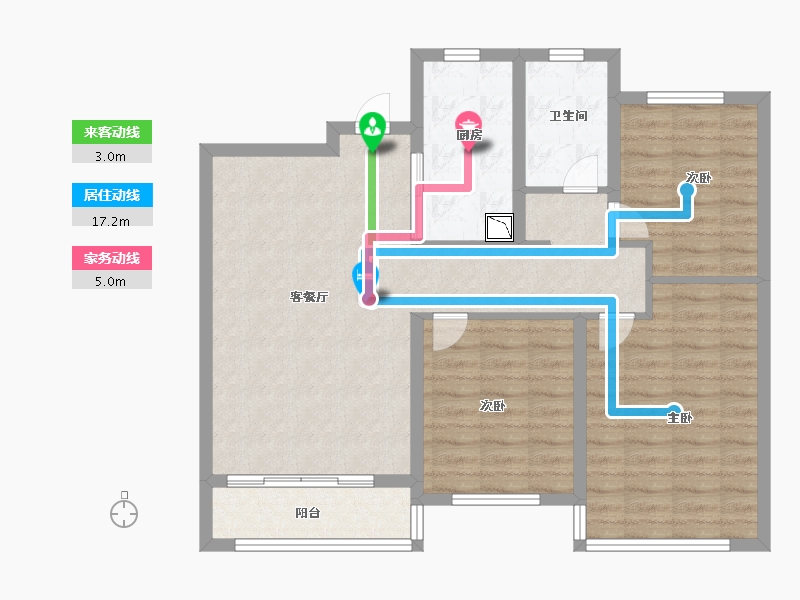 山东省-济南市-中康绿城百合花园-88.60-户型库-动静线