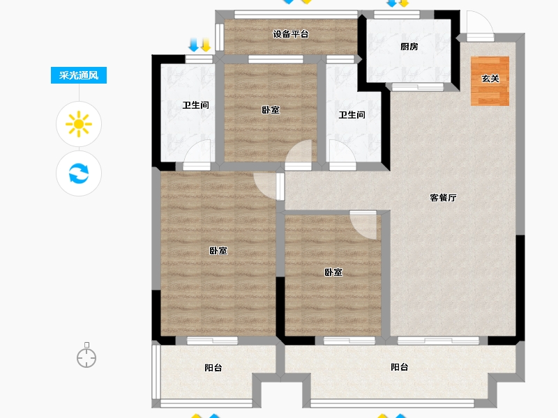 河南省-周口市-建业·滨河院子-100.01-户型库-采光通风