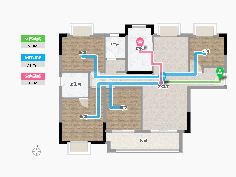 湖北省-武汉市-南德上林公馆-101.03-户型库-动静线