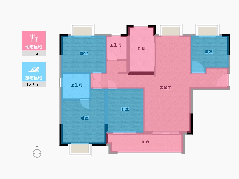 湖北省-武汉市-南德上林公馆-101.03-户型库-动静分区