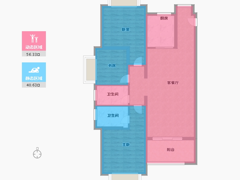 福建省-厦门市-永鸿南岸-85.99-户型库-动静分区