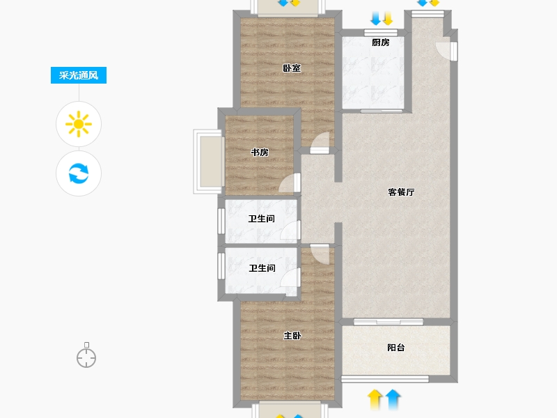 福建省-厦门市-永鸿南岸-85.99-户型库-采光通风