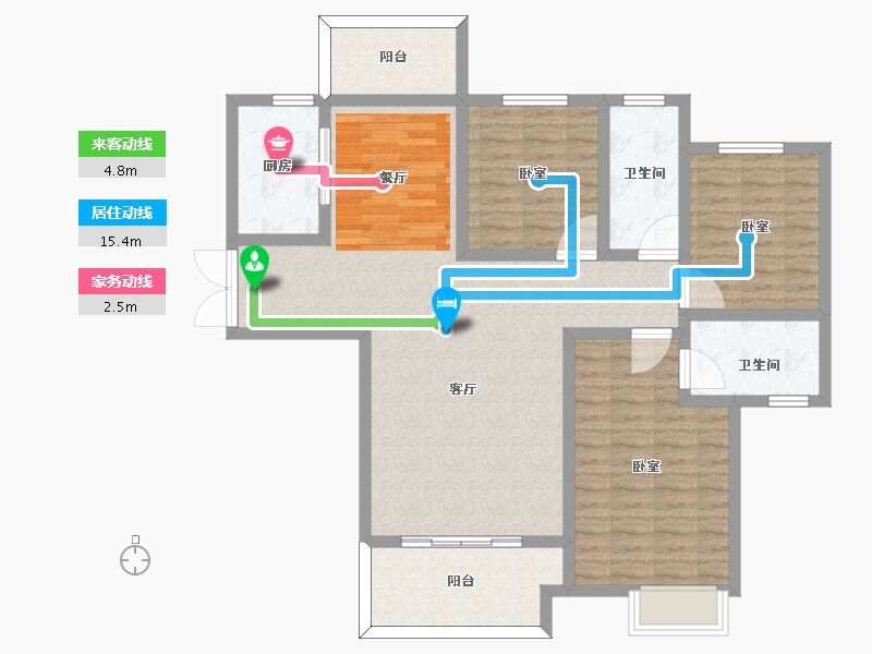 河南省-许昌市-建业春天里-106.75-户型库-动静线