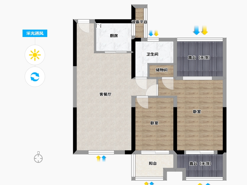 河南省-三门峡市-航科总部经济综合体-83.55-户型库-采光通风