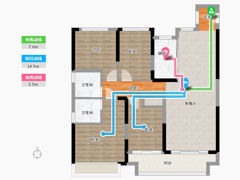 湖北省-武汉市-孔雀城大悦城控股问津兰亭-100.01-户型库-动静线