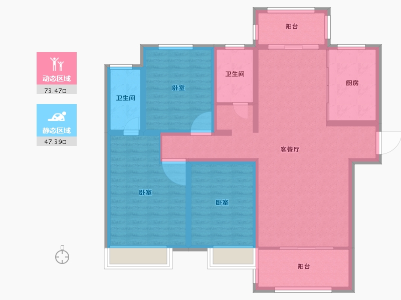 河南省-南阳市-新野建业森林半岛-107.99-户型库-动静分区