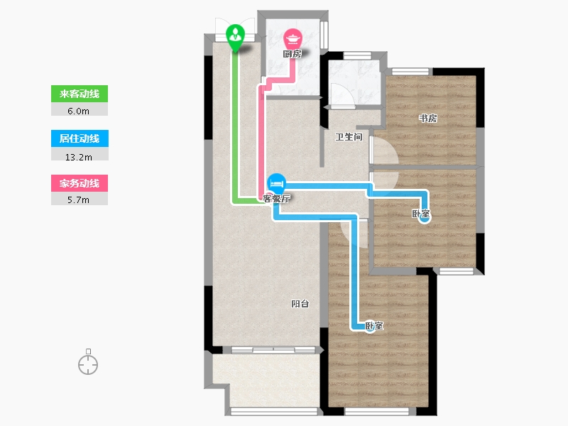 安徽省-宣城市-华夏湖畔御苑-84.99-户型库-动静线