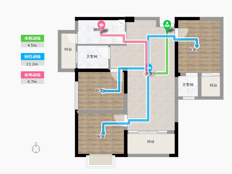 山东省-菏泽市-天正中央大街-95.31-户型库-动静线