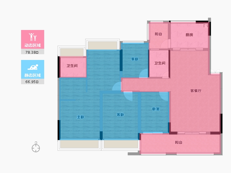 河南省-信阳市-信阳美好生活家园-131.06-户型库-动静分区