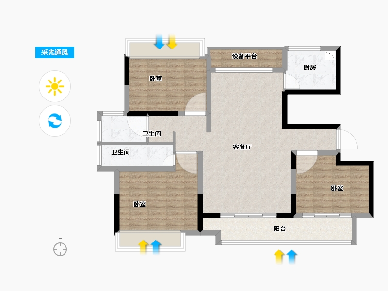 河南省-南阳市-南阳财富世家-102.37-户型库-采光通风