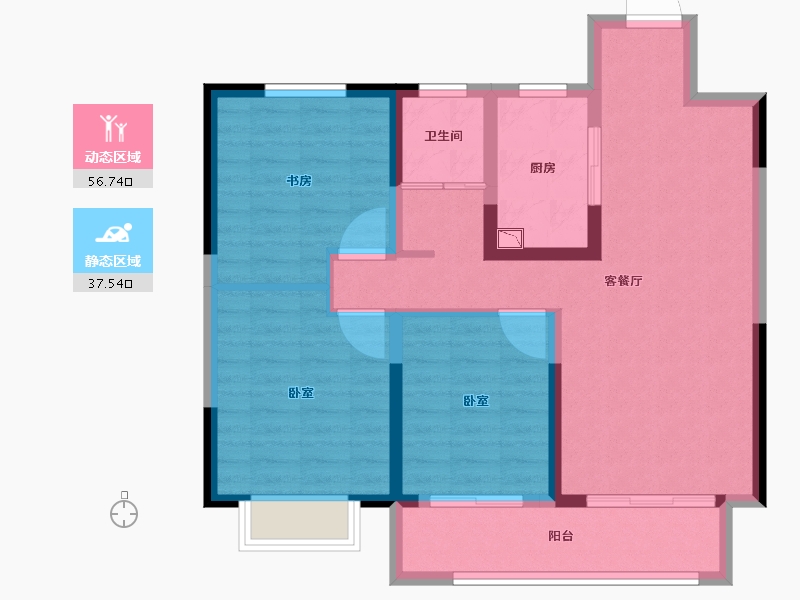 山东省-德州市-黑马·牡丹华都-83.99-户型库-动静分区