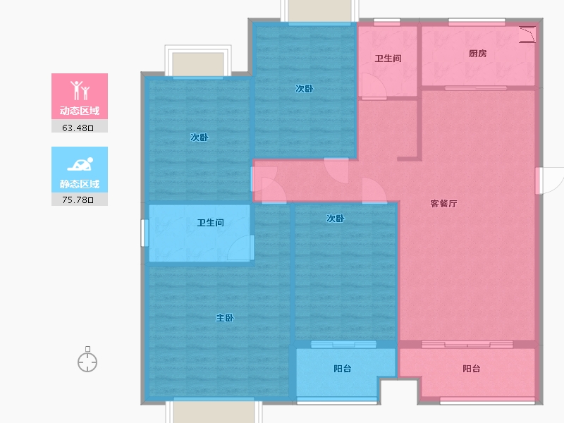 安徽省-蚌埠市-融昊外滩-128.00-户型库-动静分区