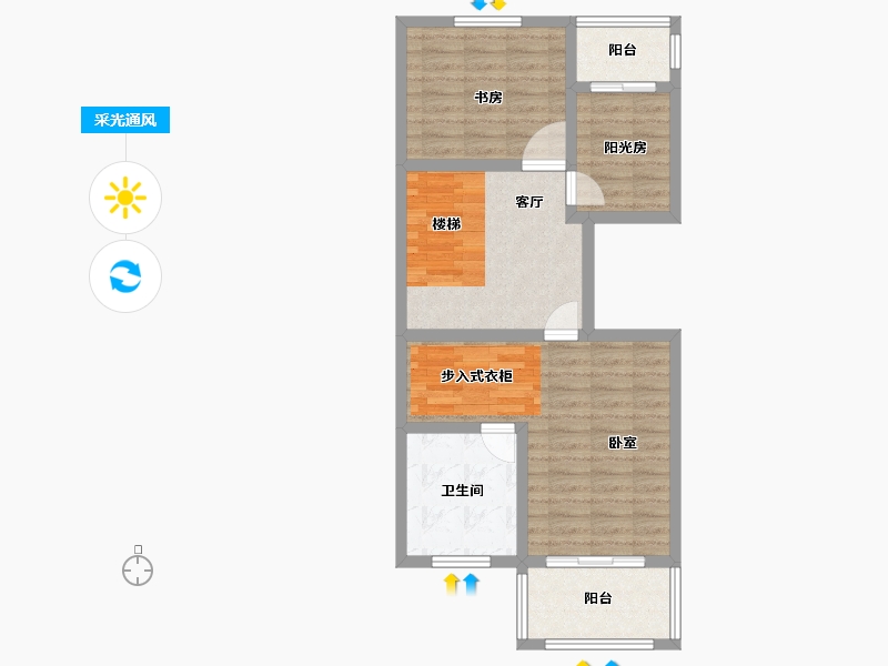 河南省-信阳市-金牛国际社区-70.15-户型库-采光通风