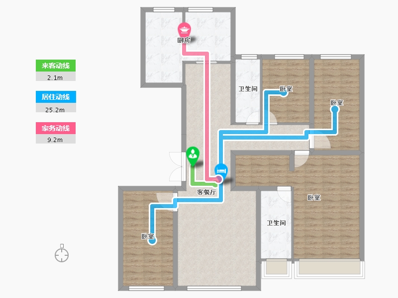 山东省-济南市-旅游路金茂府-132.00-户型库-动静线