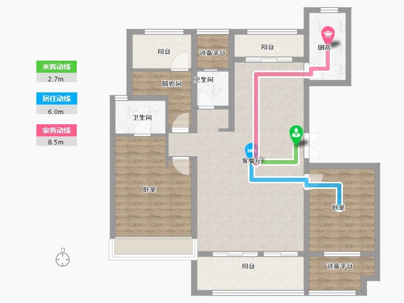 河南省-南阳市-新旭·京华府【南苑】-104.00-户型库-动静线