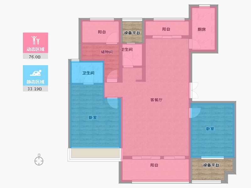 河南省-南阳市-新旭·京华府【南苑】-104.00-户型库-动静分区