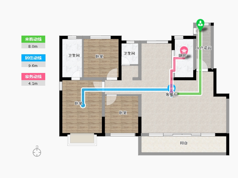 山东省-菏泽市-陕建地产广州路壹号院-118.00-户型库-动静线