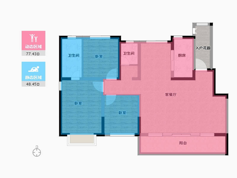 山东省-菏泽市-陕建地产广州路壹号院-118.00-户型库-动静分区