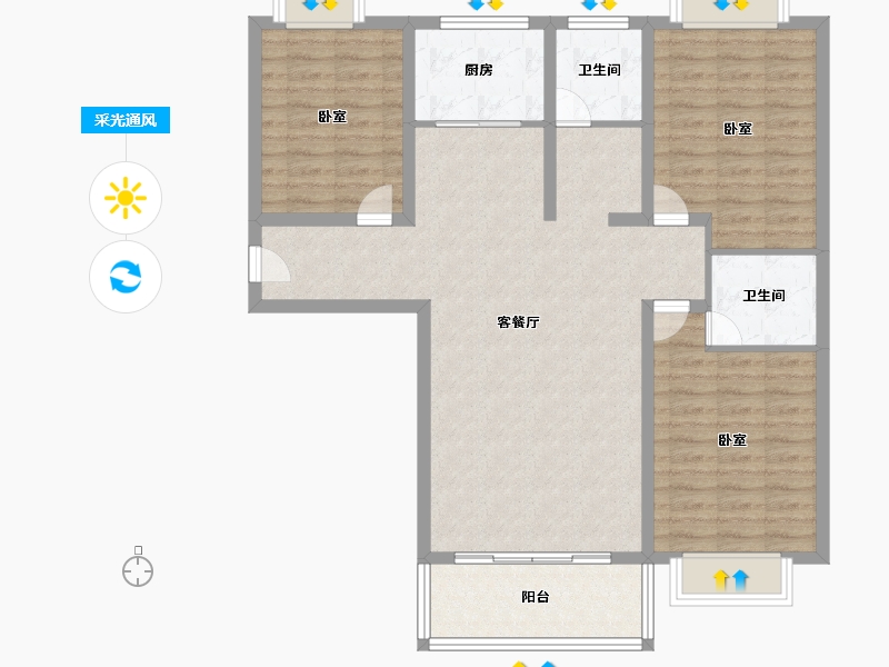 河南省-南阳市-华美国际-103.87-户型库-采光通风