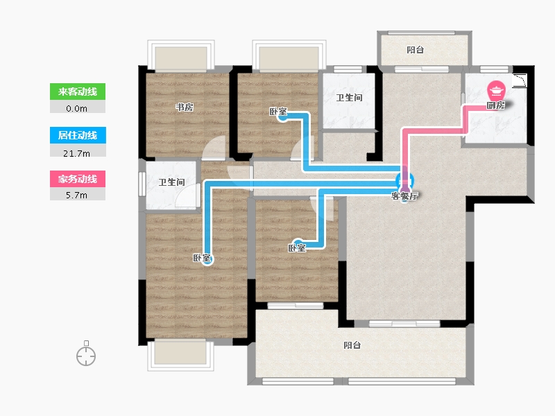 湖北省-孝感市-西岳鑫城-106.52-户型库-动静线