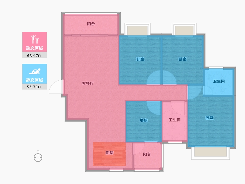 湖南省-株洲市-臻品仙岭居-114.01-户型库-动静分区