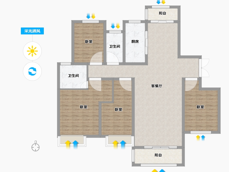 河南省-南阳市-新野建业森林半岛-136.00-户型库-采光通风