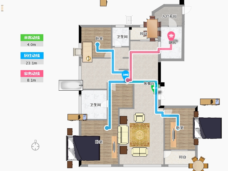 浙江省-宁波市-星悦中心-136.79-户型库-动静线