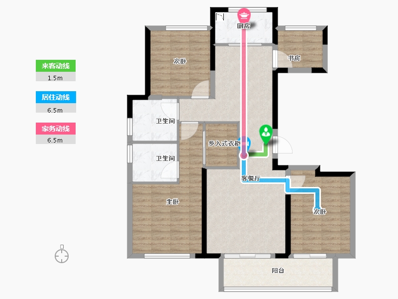 山东省-济南市-济南杨柳春风-106.00-户型库-动静线