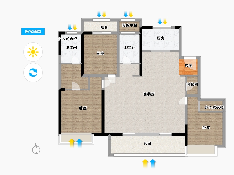 河南省-许昌市-建业世和府-136.00-户型库-采光通风