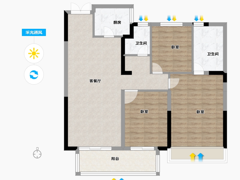 河南省-南阳市-正商书香铭筑-91.24-户型库-采光通风