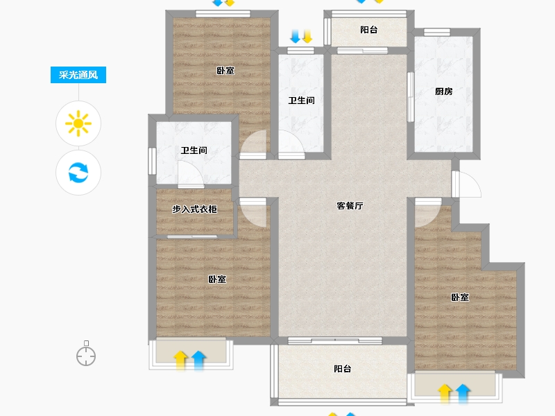 河南省-南阳市-财富新城•财富公馆-112.01-户型库-采光通风