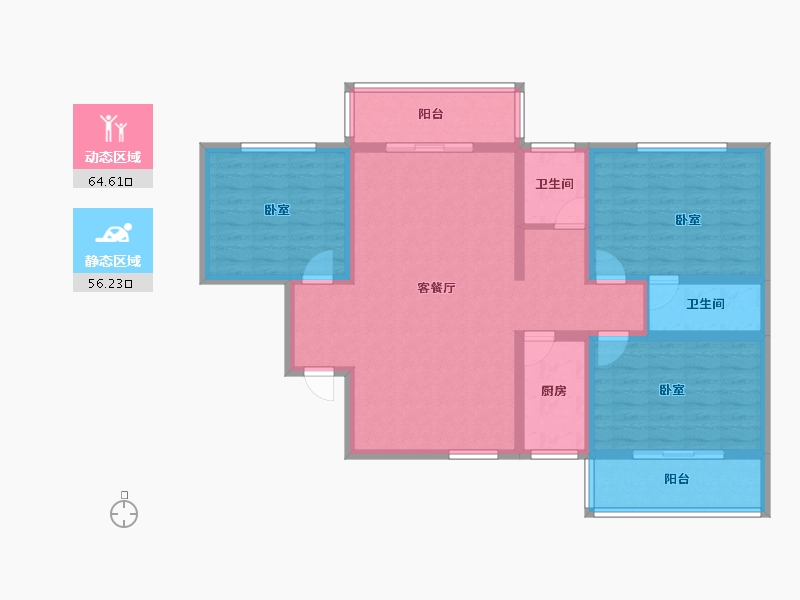 河南省-南阳市-亿安·天下城-107.78-户型库-动静分区