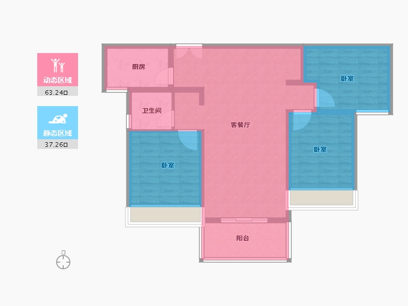 河南省-南阳市-新旭·京华府【南苑】-89.97-户型库-动静分区