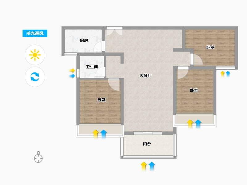 河南省-南阳市-新旭·京华府【南苑】-89.97-户型库-采光通风