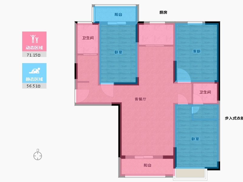 河南省-许昌市-颍河圣帝金苑-113.95-户型库-动静分区