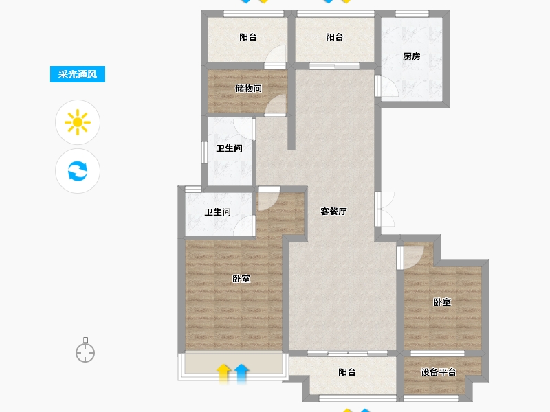 河南省-南阳市-新旭·京华府【南苑】-100.00-户型库-采光通风