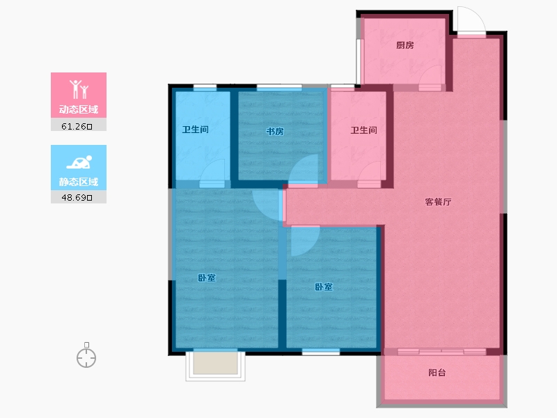 山东省-菏泽市-菏泽万达广场-98.00-户型库-动静分区