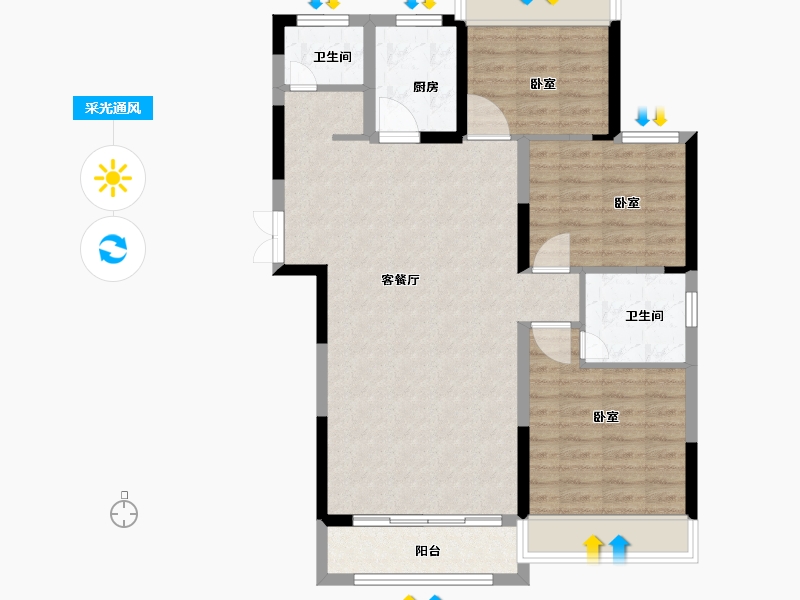 河南省-南阳市-名门中州府-91.00-户型库-采光通风