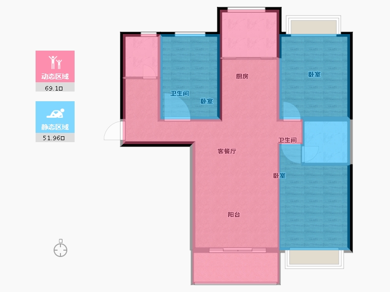 河南省-南阳市-朝阳桂园-110.00-户型库-动静分区