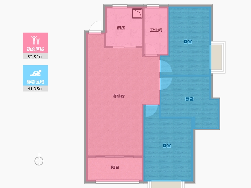 湖南省-株洲市-臻品仙岭居-86.00-户型库-动静分区