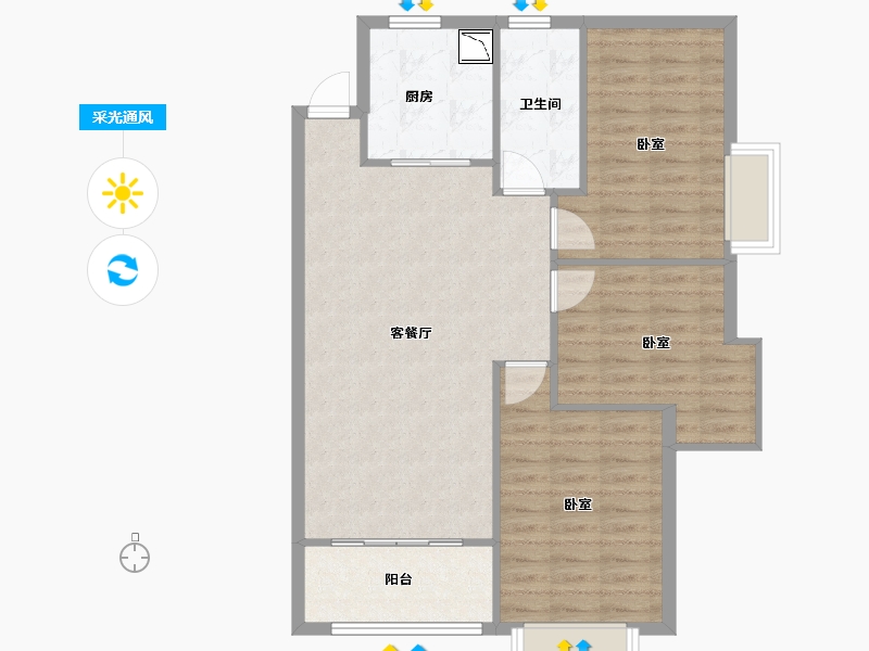 湖南省-株洲市-臻品仙岭居-86.00-户型库-采光通风