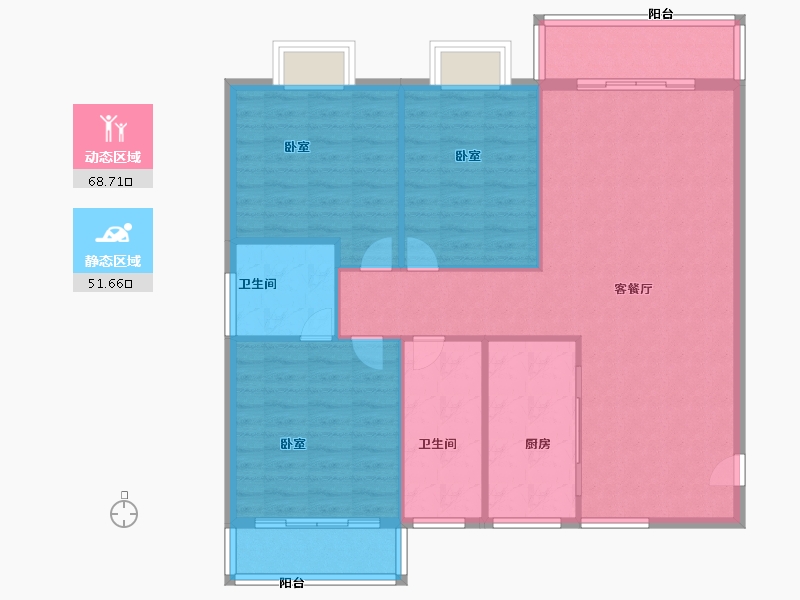 河南省-南阳市-儒林文化苑-110.82-户型库-动静分区