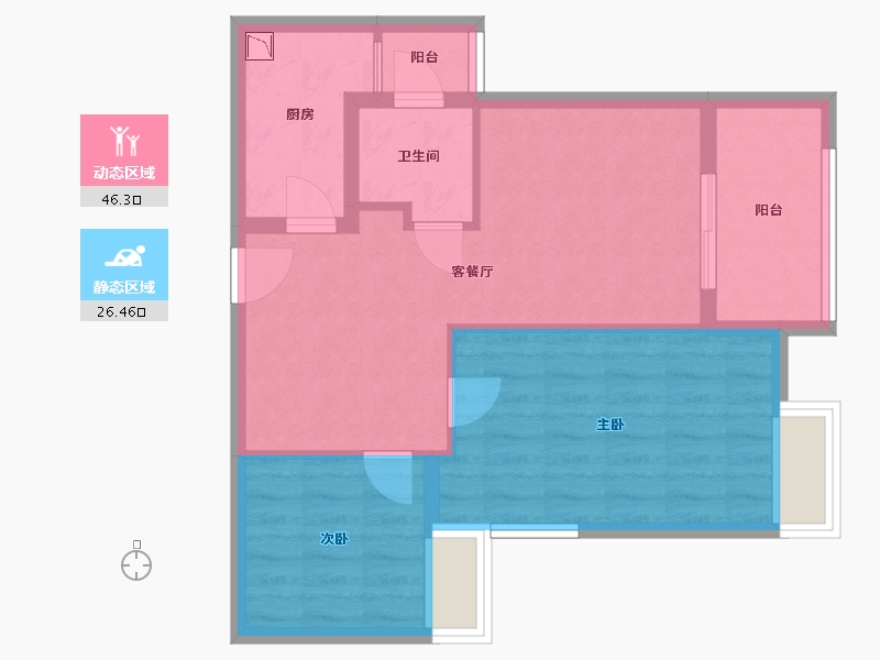 湖北省-武汉市-福星惠誉国际城三期-64.92-户型库-动静分区