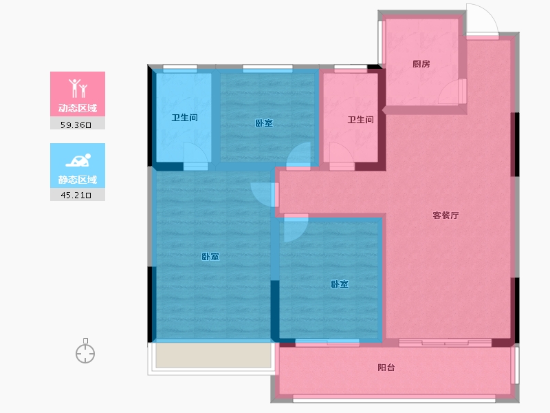 河南省-南阳市-传世温泉公馆-92.15-户型库-动静分区